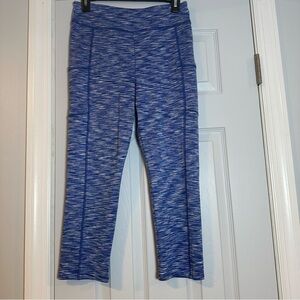 J Crew Factory AZ162 Space Dye Cropped Leggings Womens Medium Blue with Pockets